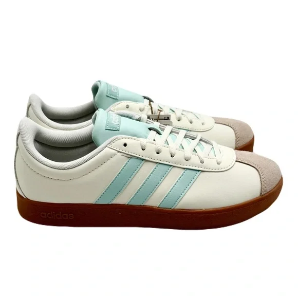 ADIDAS Women’s VL Court Base Cream and Light Blue Sneakers, Size 9 - Picture 7 of 13